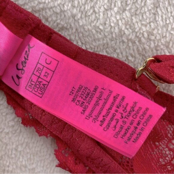 La Senza Beyond Sexy Red Lace Strappy Push Up Bra 32C - Picture 8 of 14